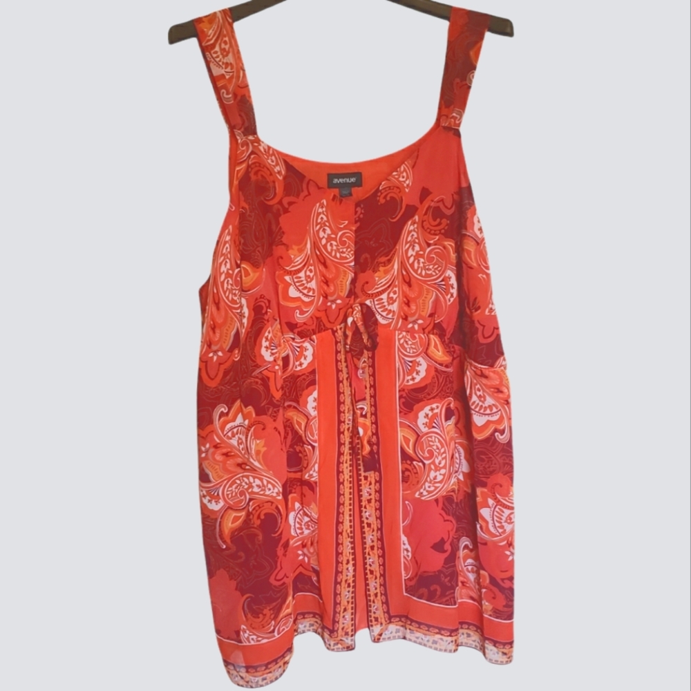 Bright orange Avenue 26/28 dressy tank top